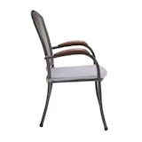 thumbnail of METRO PROFESSIONAL Cadeirão empilhável com almofada Cassiopia, aço/madeira de eucalipto, cinzento