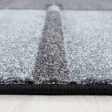 thumbnail of Carpetsale24 Teppich Läufer 80x300 cm – Kurzflor Konturenschnitt in Schwarz Grau – Kariertes Design, für Flur, Küche, Wohnzimmer