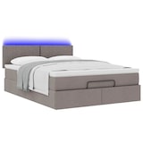 thumbnail of vidaXL Ottomanische Bett mit Matratze & LEDs Taupe 140x190 cm Stoff