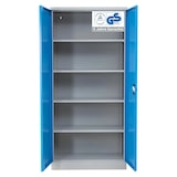 thumbnail of PROREGAL Stahlschrank BEE mit 9 lackierten Fachböden | HxBxT 195x92x42cm | Grau-Hellblau | Werkstattschrank Werkzeugschrank Aktenschrank