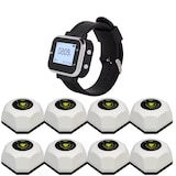 thumbnail of Sistema de chamada para restaurante / Beeper / Pager Branco, 8 discos e 1 relógio, alcance 800m