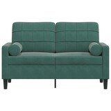 thumbnail of vidaXL 2-Sitzer-Sofa mit Zierkissen Dunkelgrün 120 cm Samt