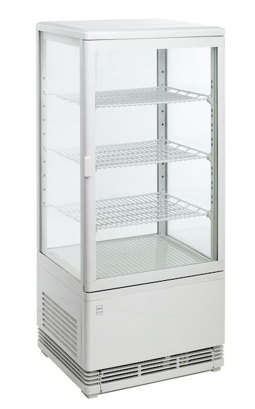 METRO PROFESSIONAL Vitrina refrigerada panorámica de sobremesa GGC2078, 42.8 x 38.6 x 96 cm, 78 L, blanca