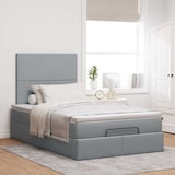 thumbnail of vidaXL Ottoman-Bett mit Matratze & LEDs Hellgrau 120x190 cm Stoff
