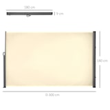 thumbnail of Outsunny toldo lateral retráctil 300x180 cm pantalla enrollable mampara de privacidad y protección solar para jardín balcón terraza