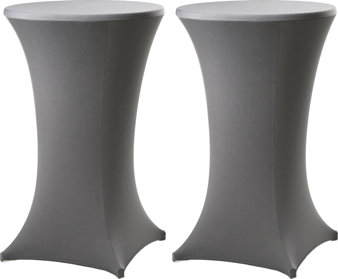 2x Stehtischhusse Stretch 70 cm anthrazit Tischdecke Husse Bistrotisch Partytisch