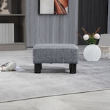 thumbnail of HOMCOM Pouf Poggiapiedi Imbottito in Tessuto Effetto Lino Grigio