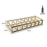 thumbnail of PROREGAL Modulares Weinregal VINOTECA MOD METAL | HxBxT 12,5x72,5x24,5cm | 7x1 Flaschen | Massives Kiefernholz | Braun geölt | Flaschenregal
