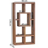 thumbnail of WOHNLING Design Massives Bücherregal MUMBAI Sheesham 180 x 90 x 35 cm Massivholz, NEU