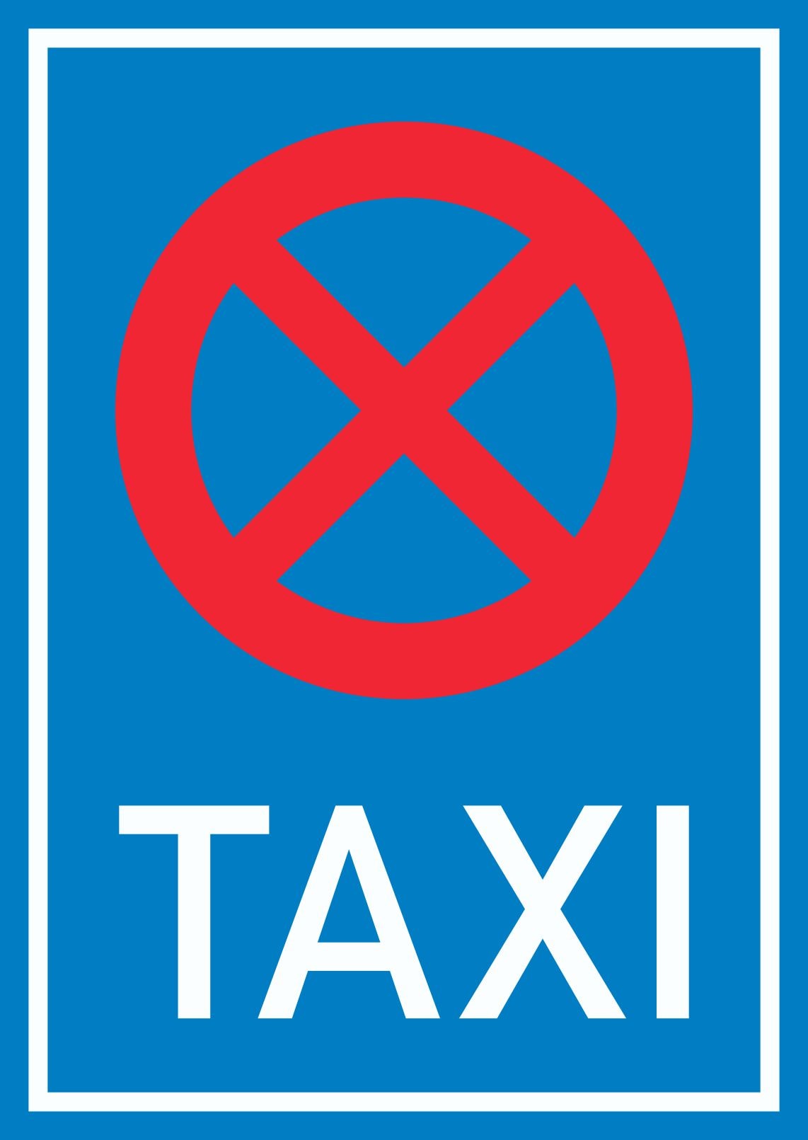 Schild Taxistand A5 Rückseite selbstklebend