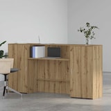 thumbnail of Bureau réception chêne artisanal 200x50x103,5cm bois ingénierie Modèle Atlas Infinite Classique