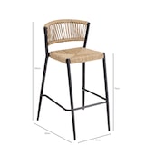 thumbnail of METRO PROFESSIONAL Cadeira de bar empilhável Lario, alumínio/poliuretano, design de corda, preto