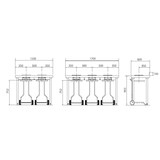 thumbnail of Tournus afvalsorteertafel met opstand met 2 schachten inclusief mobiele prullenbak