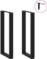 thumbnail of Helloshop26 - Set aus 2 modernen U-förmigen Bartischbeinen 40 x 100-101 cm mit verstellbaren Nivellierfüßen schwarzer Stahl 02_0057468