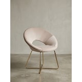 thumbnail of Esszimmerstuhl Samt Beige Küchenstuhl mit goldenen Beinen, Schalenstuhl Stoff / Metall, Design Polsterstuhl, Stuhl Esszimmer