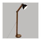 thumbnail of Lampadaire Pied en Bois et Abat-jour en métal Noir H 158 cm