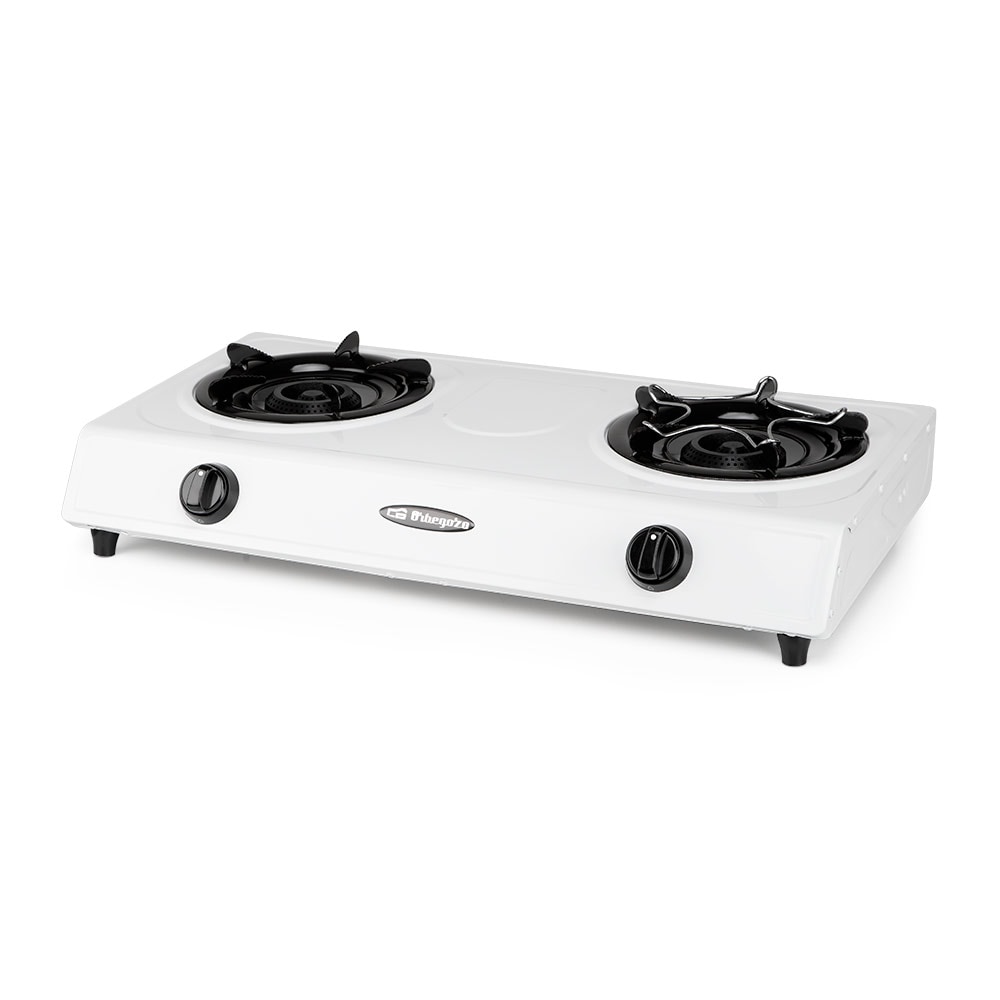 Orbegozo hornillo a gas FO 2600, gas butano o propano, encendido piezoeléctrico, dos quemadores de triple corona, uso exterior, pies antideslizantes