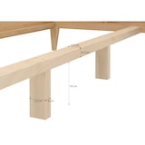 thumbnail of Metallfreies Doppelbett aus Buchenholz konische Füße 180x200 mit wählbaren Zubehör V-60.94-18 Rollrost inkl.