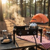 thumbnail of Gasfornuis 2 Branders 9KW 4 Voeten Gietijzeren Branders Verstelbaar in 3 Hoogtes - Buitenkeuken 74,5 x 40 x H80cm Piëzo Ontsteking