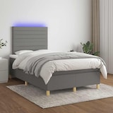 thumbnail of vidaXL Boxspringbett mit Matratze & LED Dunkelgrau 120x190 cm Stoff