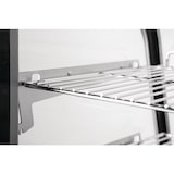thumbnail of Vitrina refrigerada con 2 puertas, 2 estantes, acero inoxidable/cristal, 68.6x69.6x56.8 cm, refrigeración por aire, 160L, negra/plateada, Polar CD230