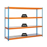 thumbnail of PROREGAL Schwerlastregal METAL BEAST FOUR | HxBxT 200x150x90cm | Fachlast 600kg | Blau-Orange | Standregal Metallregal Lagerregal
