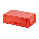 thumbnail of E2 Kiste (600 x 400 x 200mm) mit rotem Deckel Fleischkiste Lagerkiste Metzgerkiste in rot