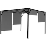 thumbnail of Pergola Baia, Garten Pavillon Terrassenüberdachung, stabiles 6cm-Stahl-Gestell + Schiebedach grau ~ 4x4m