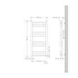 thumbnail of ECD Germany E-Badheizkörper ECO 400×800 mm Chrom, gebogen, Seitenanschluss, Heizstab 300 W
