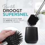 thumbnail of HGMD Toiletborstel Siliconen met Houder - Zwart – Wc Borstel - Toilet Borstel Houder – Sneldrogend, Stevig en Hygiënisch