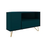 thumbnail of SalesFever Eck TV-Lowboard aus MDF | mit Tür, Klappfach und offenem Fach | Beine Metall mit Messinglegierung | B 100 x T 50 x H 58 cm | blau