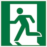 thumbnail of Rettungszeichen, Rettungsweg/Notausgang linksweisend E001 - ASR A1.3 (DIN EN ISO 7010) - 150x150x1.5 mm Kunststoff nachleuchtend