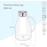 thumbnail of Wilmax Borosilikat Glas Krug mit Edelstahl-Deckel, 2500ml