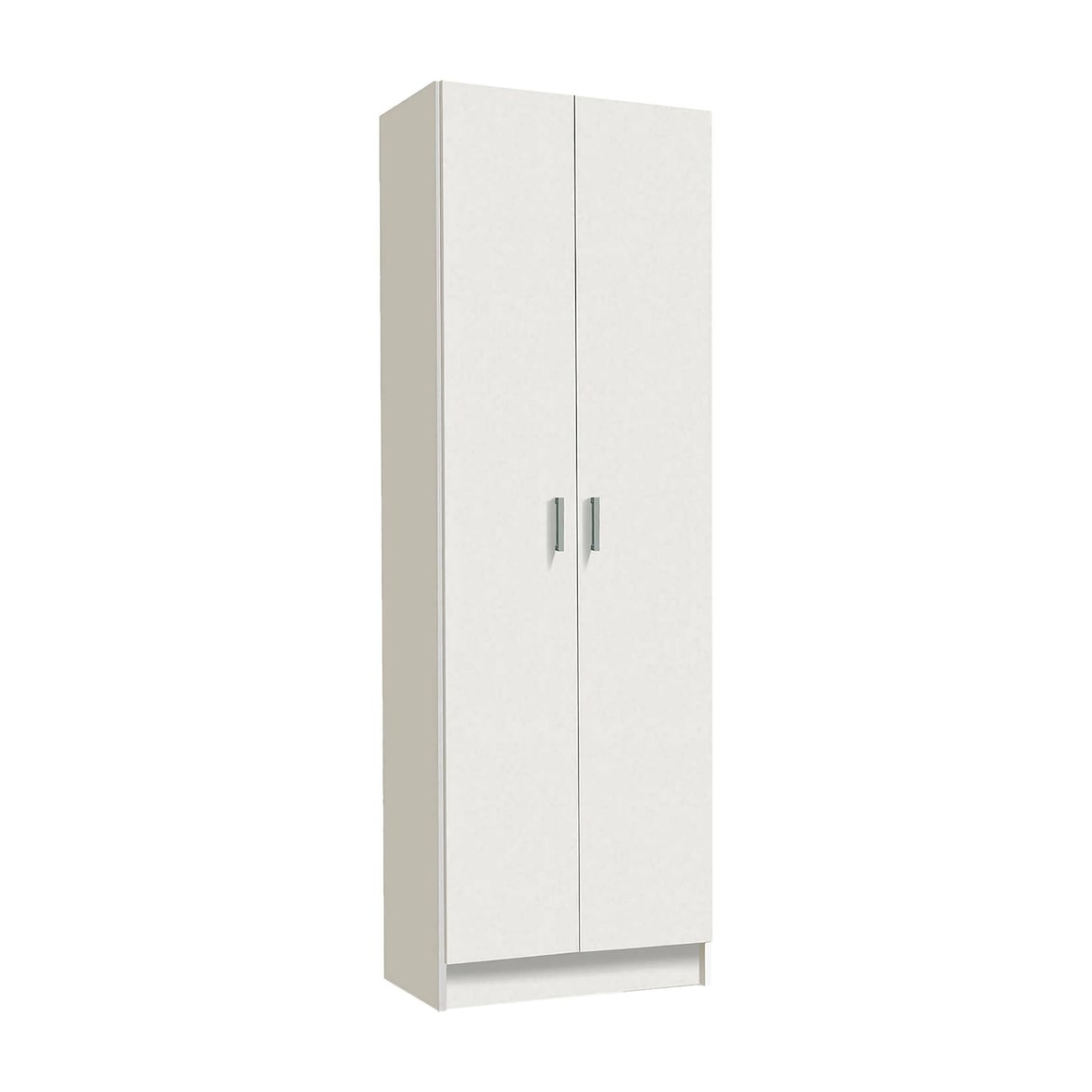 Dmora Armadio multiuso Portsmouth, Mobile ausiliario a 2 ante, Guardaroba portascarpe moderno, Scarpiera verticale, 59x37h180 cm, Bianco