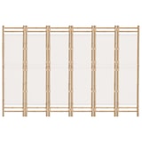 thumbnail of Décoshop26 - Paravent séparateur de pièce cloison pliante 6 panneaux 240 cm en bambou et toile crème DEC031193