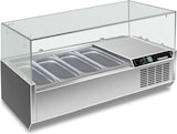 thumbnail of Edelstahl-Kühlvitrine für 4 GN1/3. Temperatur +2°C/+8°C. Elektronischer Thermostat. Maße LxBxH 120x39,5x43,5 cm. RWX1202