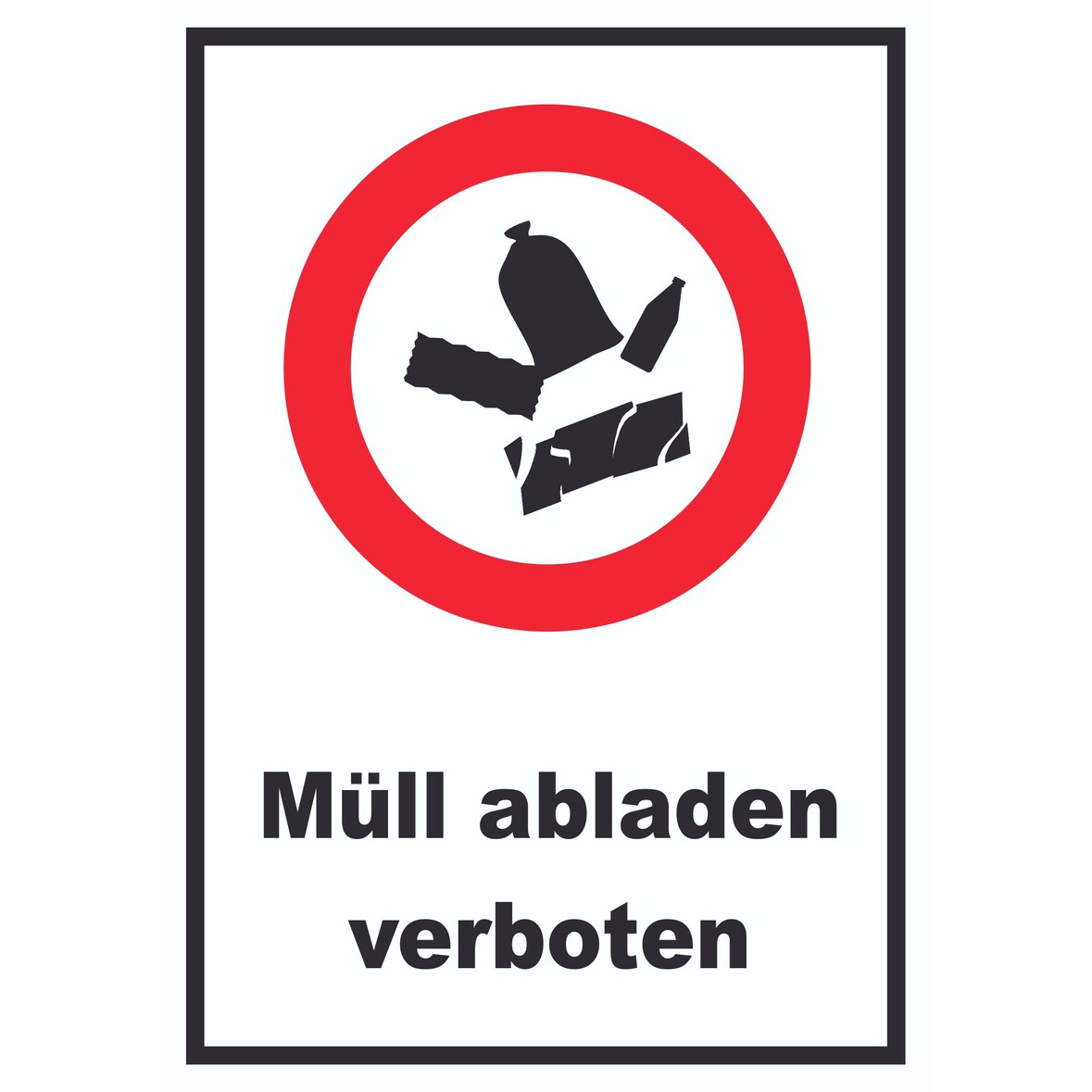 Müll abladen verboten Symbol Schild A2 (420x594mm)