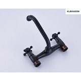 thumbnail of JULIAN | Retro Mischbatterie Wandmontage Armatur Schwarz | Küche Bad Vintage Wasserhahn Wand altmodisch Edelstahl - Gastronomie 360° drehbar