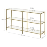 thumbnail of Helloshop26 - Mesa de console móvel para hall de entrada prateleira de 3 níveis em vidro temperado 130 x 30 x 73 cm estrutura 12_0007507