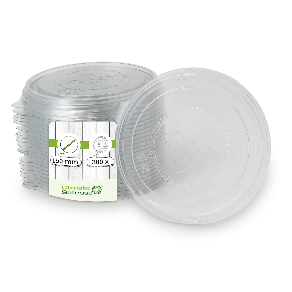 greenbox - rPET-Deckel Ø 150 mm, klar, 300 St.