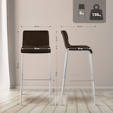 thumbnail of Barhocker Hover Stoff Vierfußgestell braun/chrom