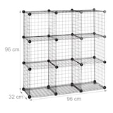 thumbnail of Relaxdays Steckregal Drahtgitter, 9 Fächer, DIY-Regalsystem Metall, offenes Würfelregal, Fächergröße 30 x 30 cm, schwarz