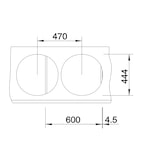 thumbnail of Blanco Rundes Spülbecken, Blancorondoset 46 x 39 cm, mit Abtropffläche, Edelstahl mit Bürstenfinish