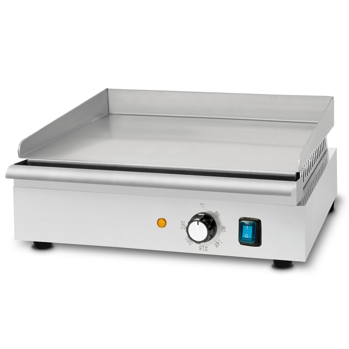 VERTES elektrische grillplaat 1700W van roestvrij staal, glad oppervlak 40x26cm, thermostaat 50–300°C