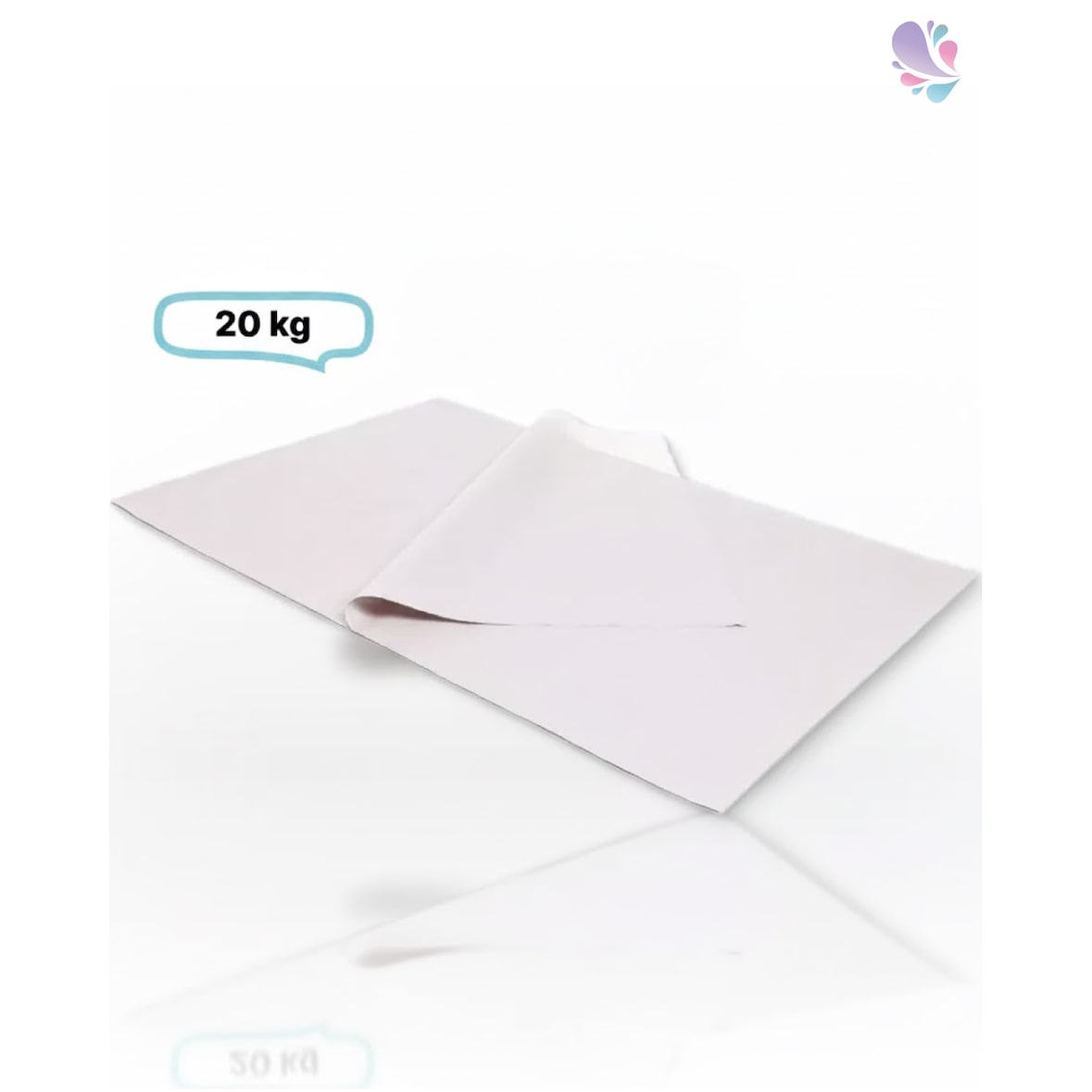 Einschlag, Illudruckpapier, weiß, 45x60 cm, 20 KG, fettabweisend 45 - 58 g/m²