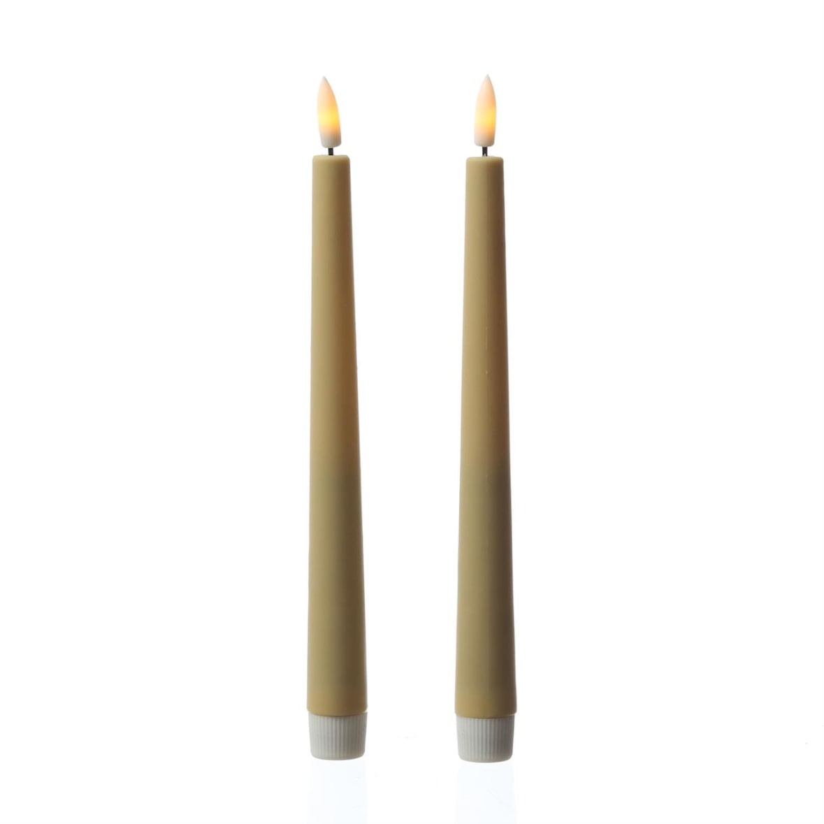 LED Stabkerzen Outdoor Tafelkerzen Timer H: 25,5cm creme 2er Set