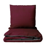 thumbnail of Bettwäsche 200x200 cm Seersucker Bordeaux Anthrazit Wendeseite Atmungsaktiv