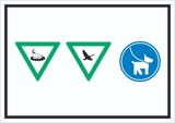 thumbnail of Brut- und Rastgebiet Hund anleinen Symbol Schild A0 Rückseite selbstklebend