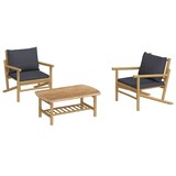 thumbnail of vidaXL 3-tlg. Garten-Lounge-Set mit Dunkelgrauen Kissen Bambus