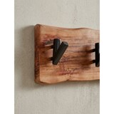 thumbnail of Design Wandgarderobe Akazie Massivholz / Metall 60 x 17 x 9 cm, Hakenleiste Flurgarderobe Wand, Garderobe